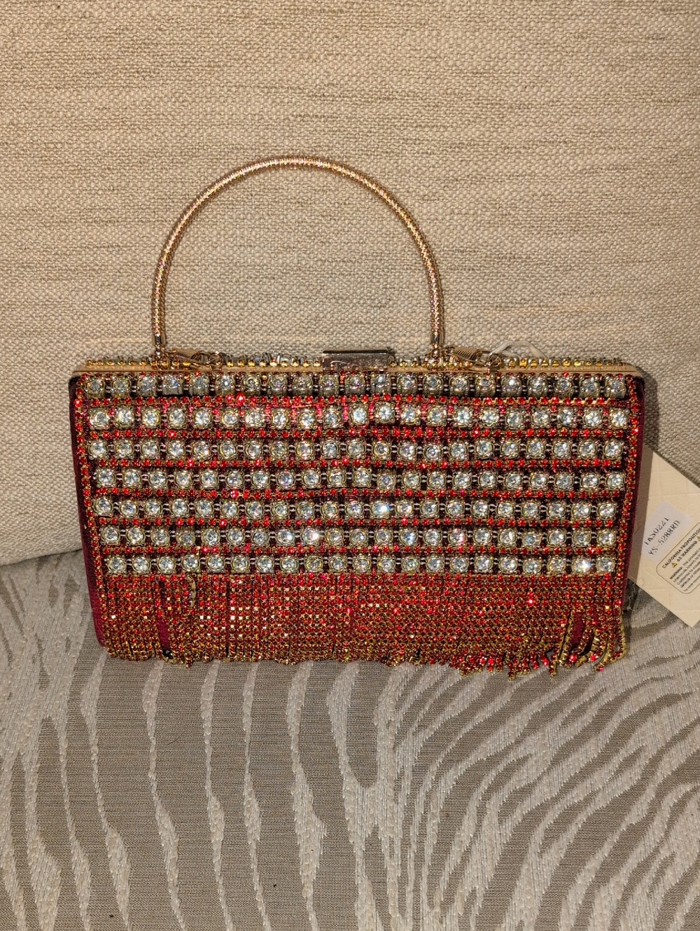 Kayla+Ava  Red Crystal Evening Clutch NWT